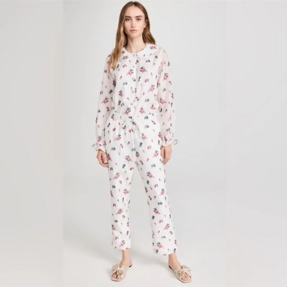 HILL HOUSE going out sleep floral pajama set - Picture 1 of 15